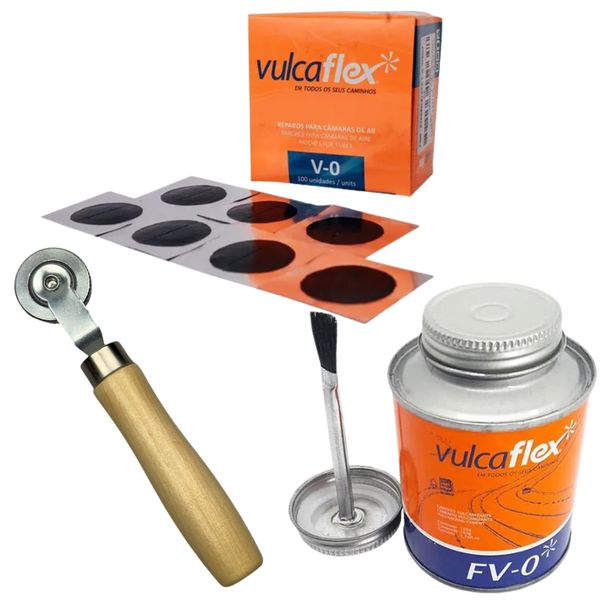 Kit Caixa de Remendo V-00 + Cola Cimento FV-00 + Rodilho 8mm FNT-1134