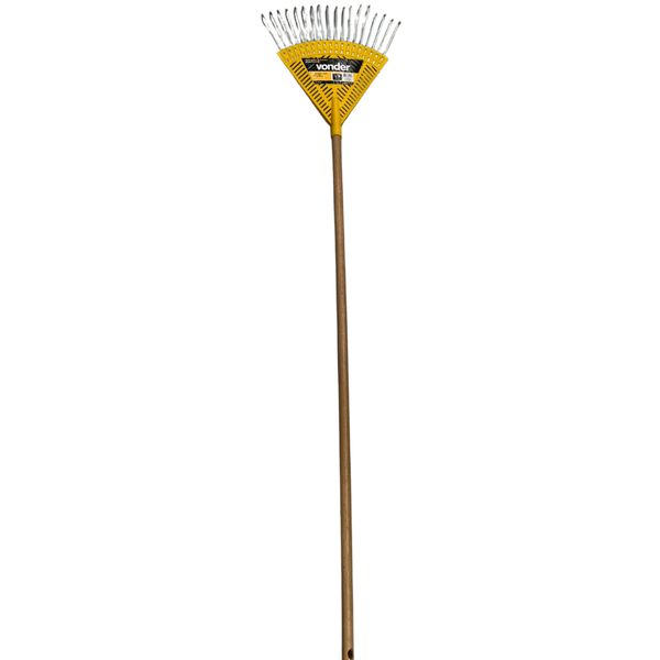 Vassoura Plástica 18 Dentes com Cabo de Madeira 120cm 3129180000 Vonder