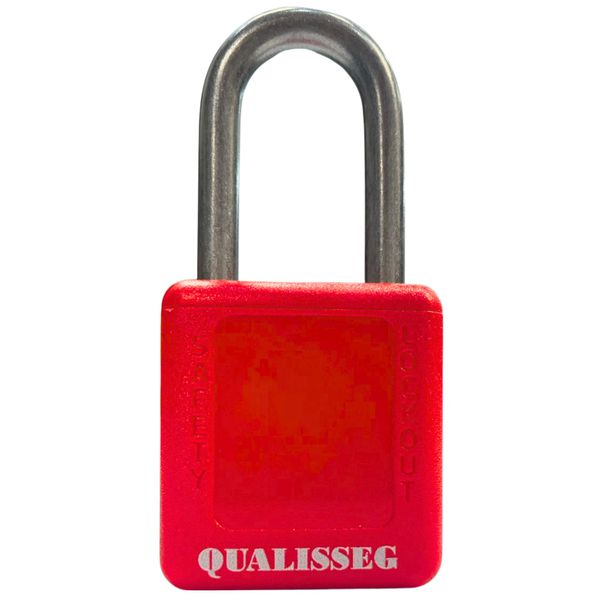 Cadeado com Haste Metal Vermelho 38mm 1CH Q66332VM Qualisseg