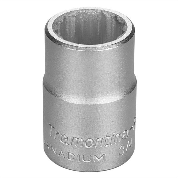 Soquete Estriado CRV Curto 15/16 Pol Encaixe 3/4 Pol 44854102 Tramontina Pro