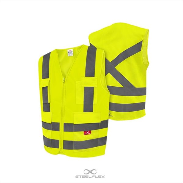 Colete Refletivo Tipo Blusão Com 4 Bolsos Xxg Stf-vacl94 Steelflex