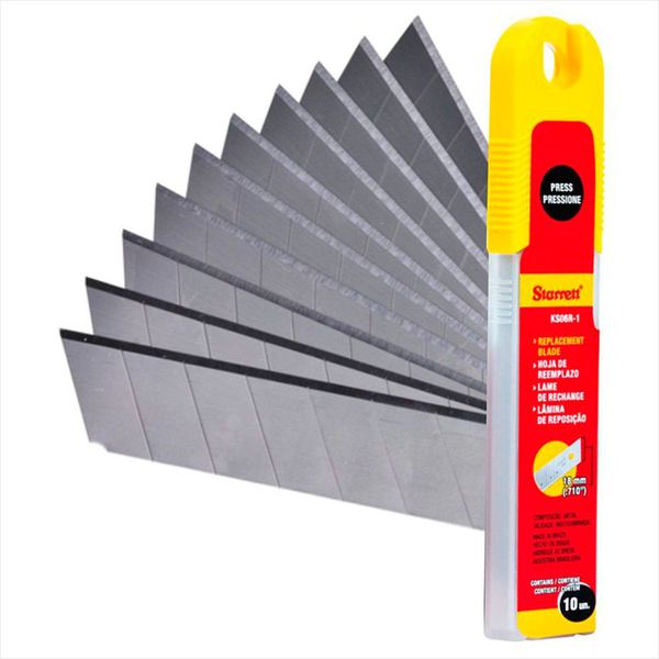 Jogo De Lâmina Longa Para Estilete 18mm Com 10 Peças Ks06r Starrett