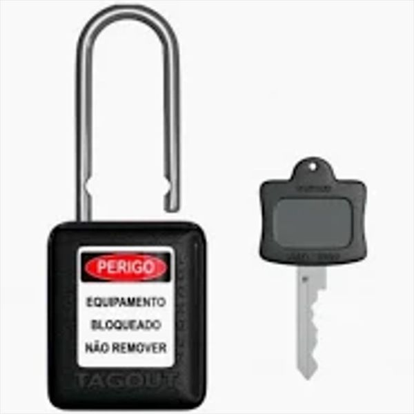 Cadeado Plástico Com Haste De Alumínio Preto 6,35x38mm Calpr140cd Tagout