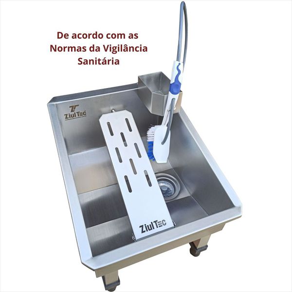 Lavador De Botas Manual Em Aço Inox 304 Ziul Tec