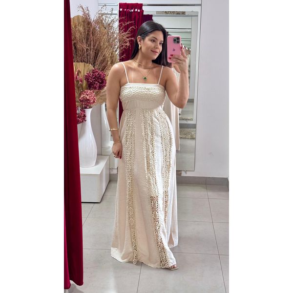 Vestido Longo Color - NUDE