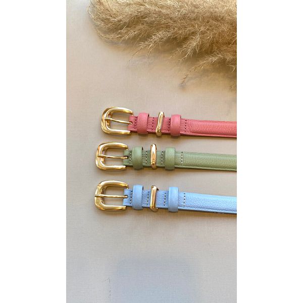 Cinto Couro Fivela Dourada - ROSA