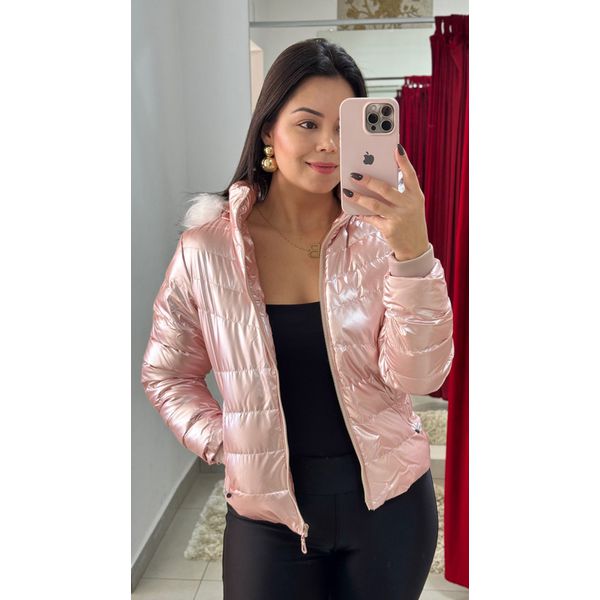 Jaqueta Puffer Metalizada - ROSA