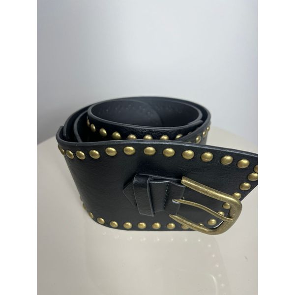 Cinto Lara Boho Preto Taxa Douradas 