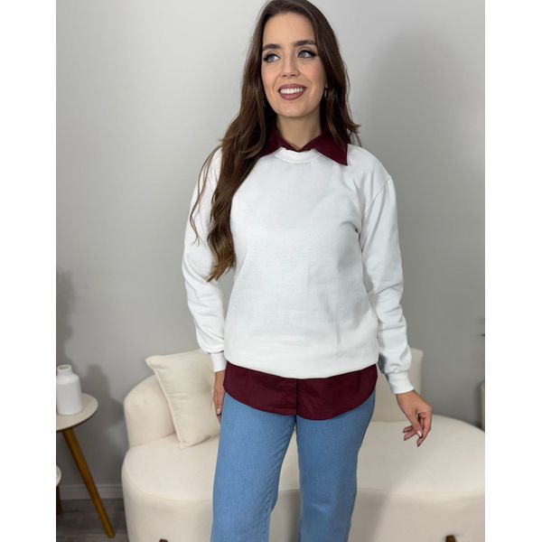 Moletom Lena Branco 