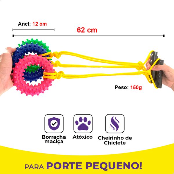 Cabo de Guerra Anel P Porte Pequeno - Big Bull Pet