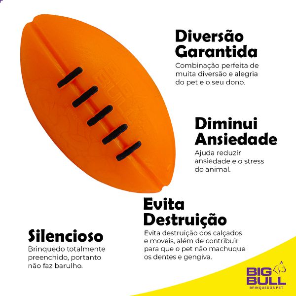Bola Futebol Americano Brinquedo Porte Médio - Big Bull Pet