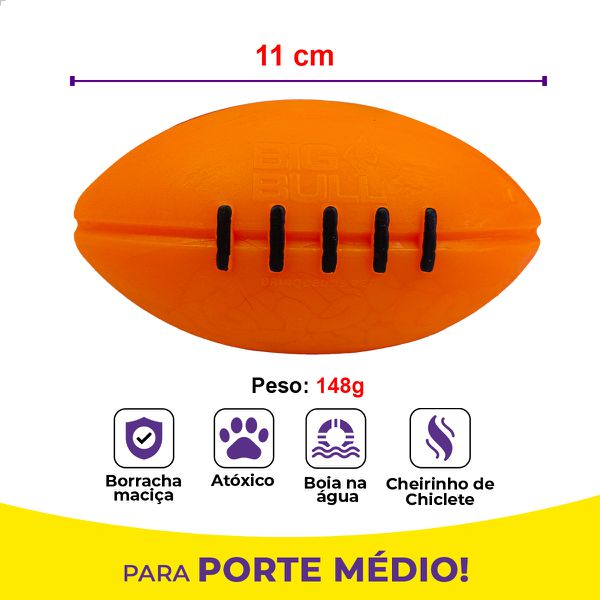 Bola Futebol Americano Brinquedo Porte Médio - Big Bull Pet
