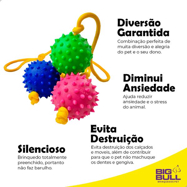Cabo de Guerra Bola Cravo 75 - Big Bull Pet
