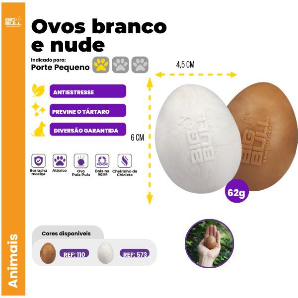 Ovo Pet Brinquedo Porte Pequeno - Big Bull Pet