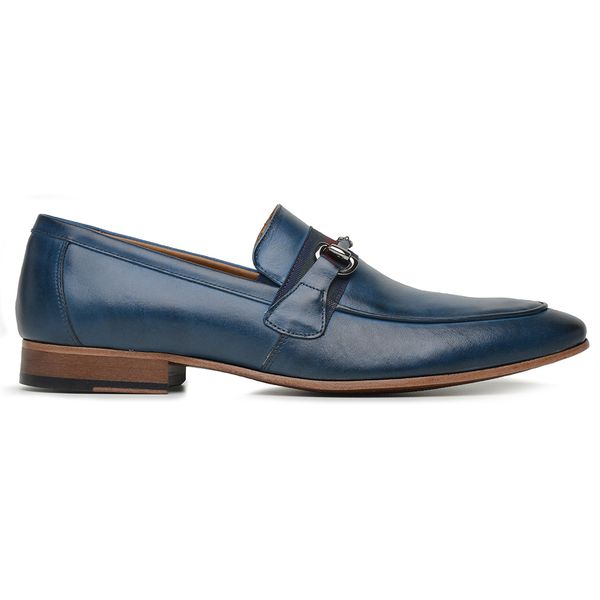 Sapato Social Couro Azul Premium 