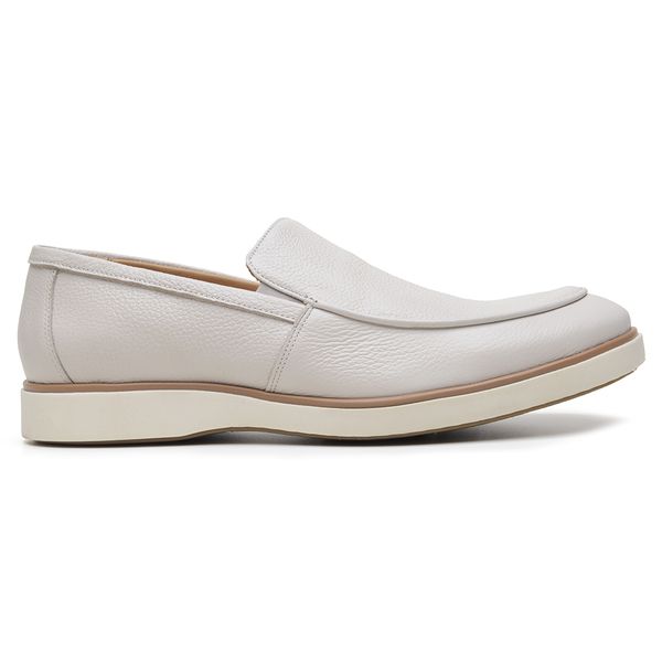 Sapato Casual Off White em Couro 