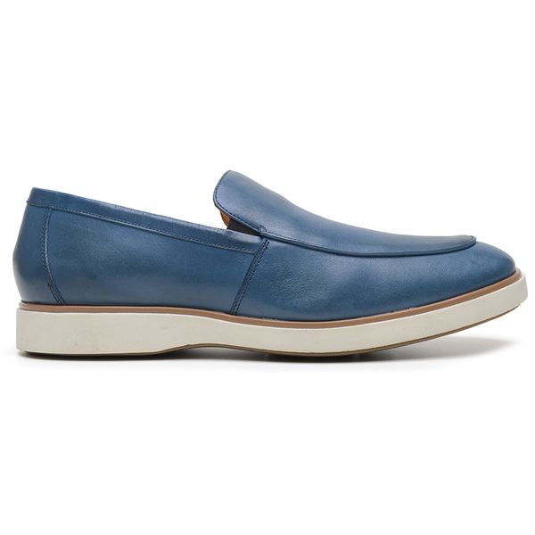 Sapato Casual Azul Sky em Couro 