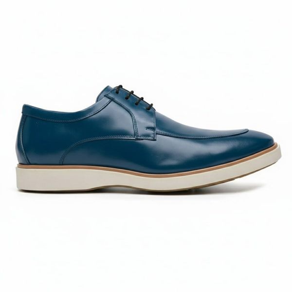 Sapato Casual Azul Sky em Couro 