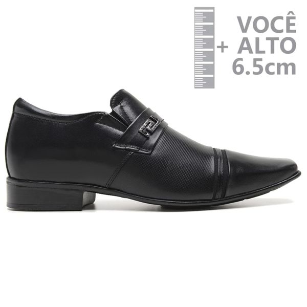Sapato com Salto Interno Jota Pe Preto Grow Air Freeman