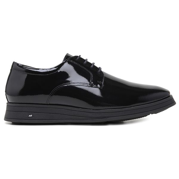 Sapato Jota Pe Casual Preto em Couro Verniz Air Imola