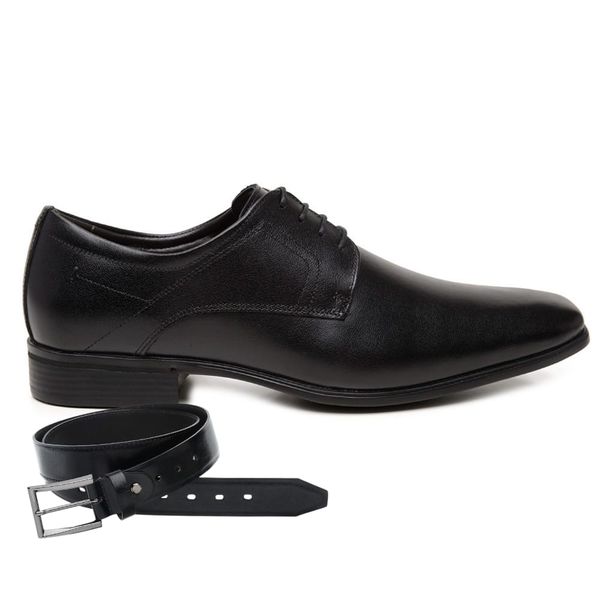 Sapato Social Jota Pe Preto Air Vicenzo + Cinto de Couro