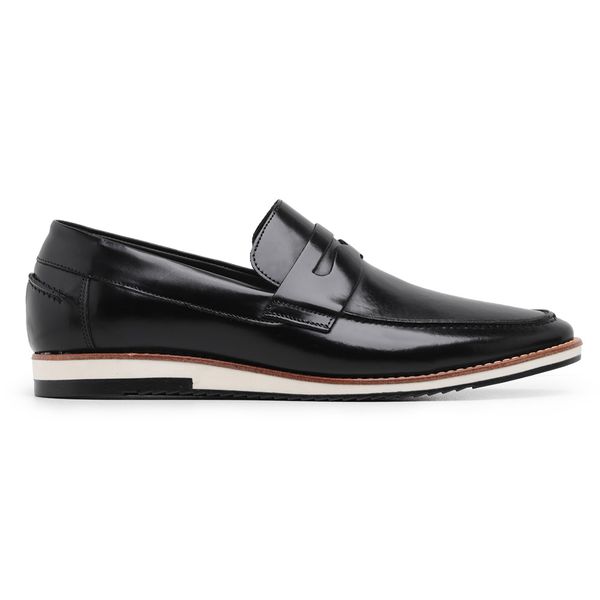 Sapato Casual Preto em Couro Loafer 