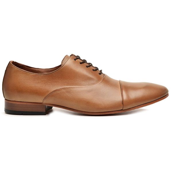 Sapato Social Marrom Tan em Couro 