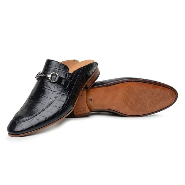 Mule couro masculino top