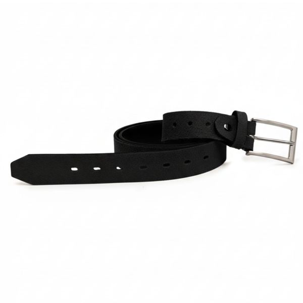 Cinto Masculino Preto em Couro Camurça 