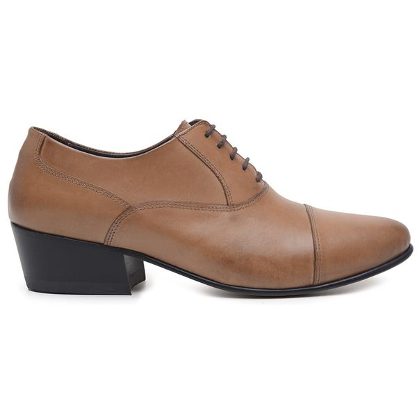 Sapato para dança de salão Masculino Marrom Tan em Couro