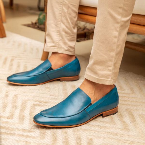 Sapato social azul hotsell
