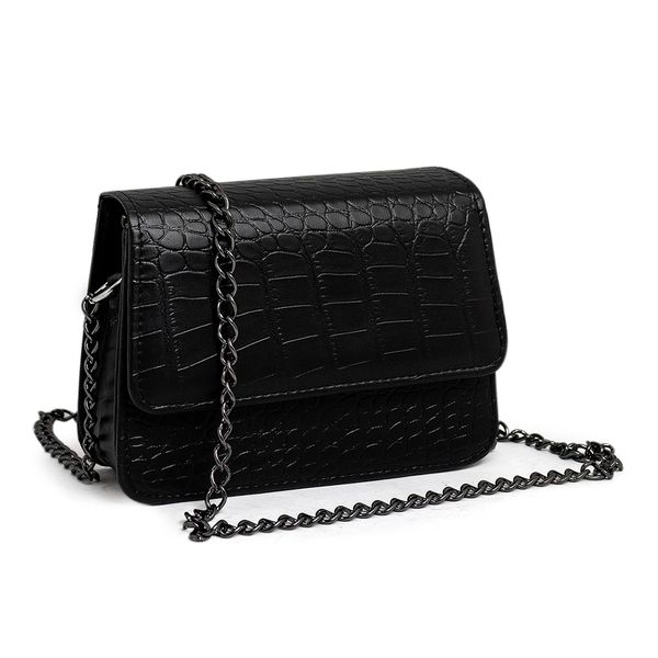 Bolsa Feminina Pequena Croco Preta