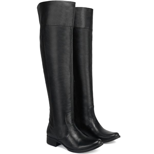 Bota Feminina Montaria Over The Knee Couro Leg timo Preto Haldrys