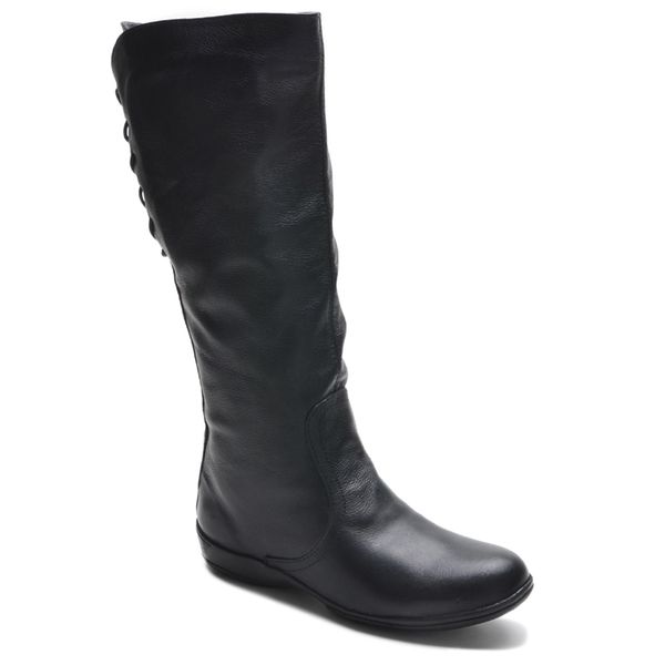 Bota Feminina Montaria Couro Legítimo Preto
