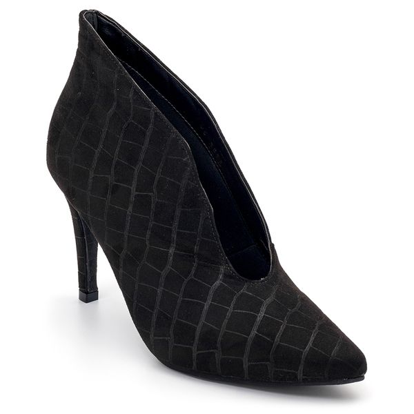 Sapato Feminino Ankle Boot Craquel Suede Preto Haldrys