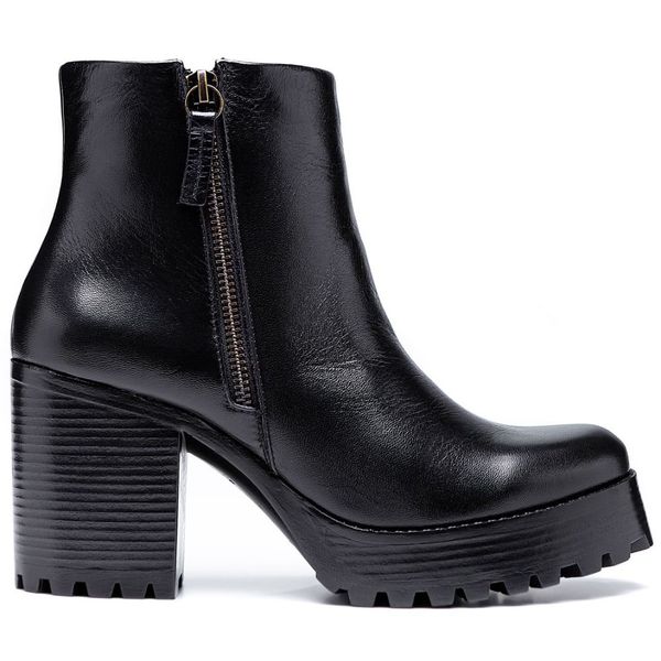 Coturno Feminino Plataforma Tratorado Preto