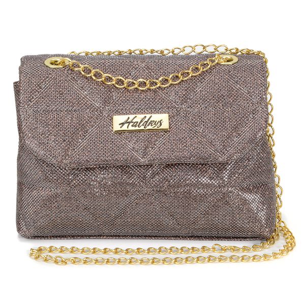 Clutch Feminina Marrom Glacê Gliter 