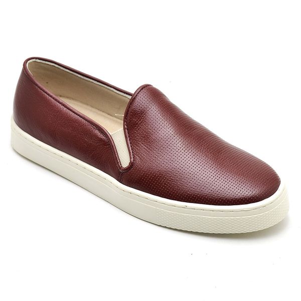 Tênis Feminino Slip On Couro Legítimo Jabuticaba