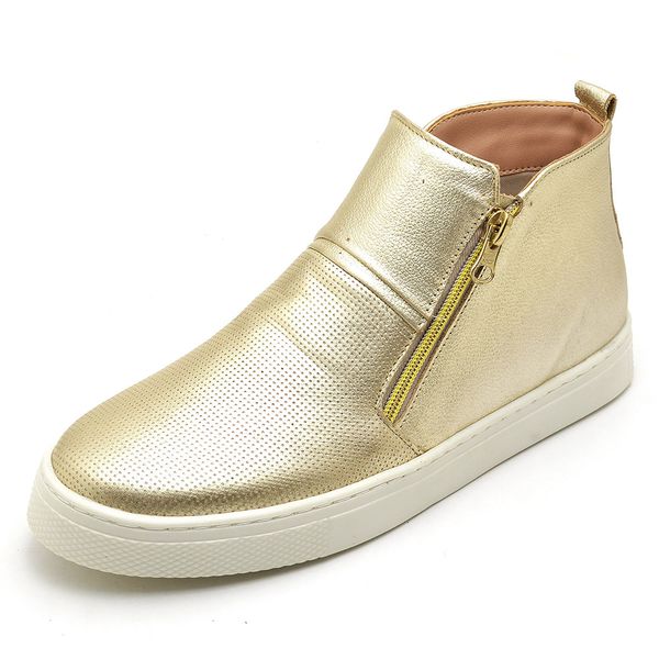 Tenis feminino couro cano alto sales