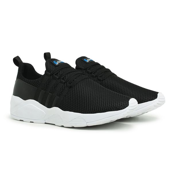 Tenis preto hotsell sola branca