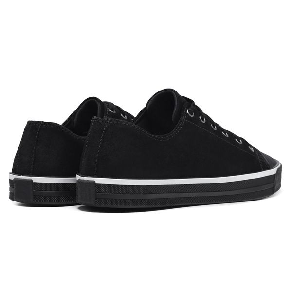 T nis Casual Unissex Solado Borracha Couro Leg timo Preto Haldrys