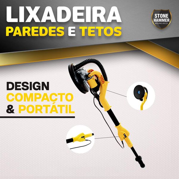 Lixadeira de Parede DMJ 700C 800W com Coletor de Pó – Ideal para Drywall e Paredes em Geral