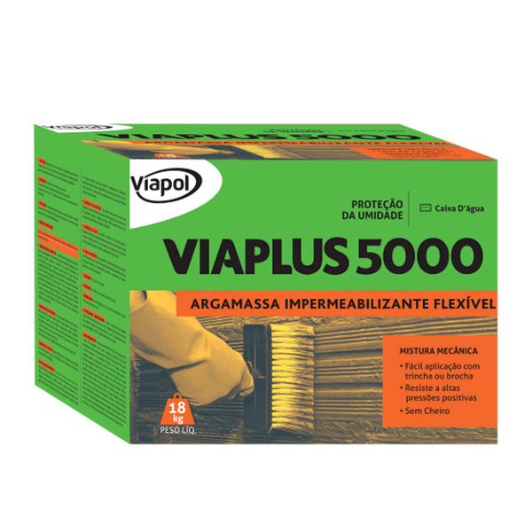 Viaplus 5000 18kg Viapol – Impermeabilizante Flexível para Áreas Molhadas, Fundação e Contenção
