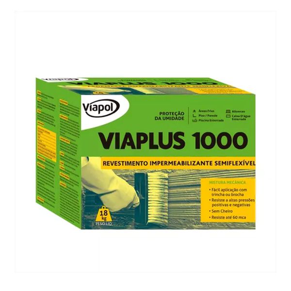 Viapluss 1000 Caixa 18kg – Impermeabilizante de Alta Performance para Áreas Molhadas