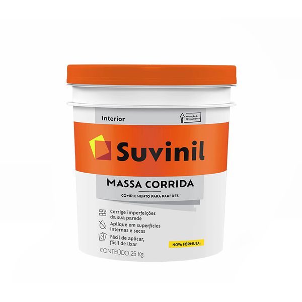 Massa Corrida Suvinil 25 kg - Acabamento Liso e profissional para paredes internas