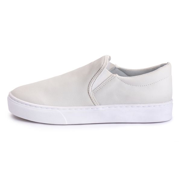 Tênis Slip On Feminino Casual Calce Fácil Confortável - Off-White