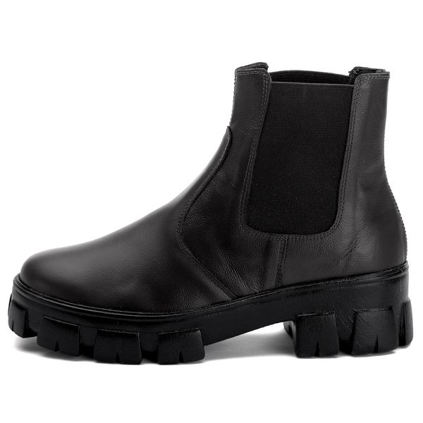 Coturno Tratorado Bota Chelsea Plataforma Rock Star de Elástico PRETO