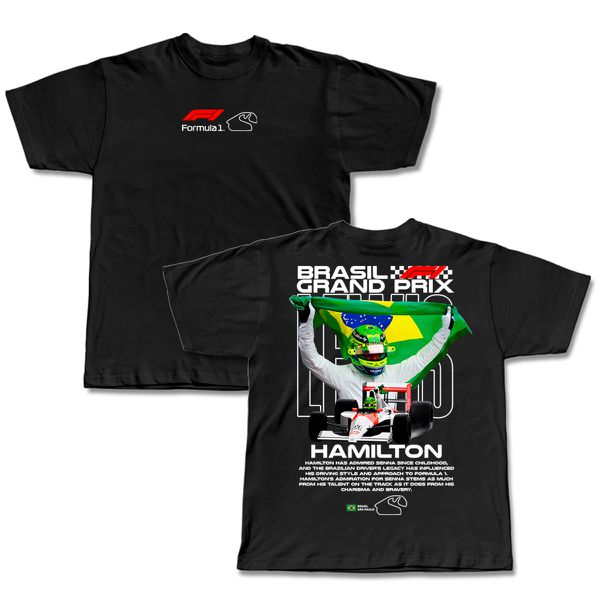 Camiseta Lewis Hamilton Homenagem Grand Prix do Brasil