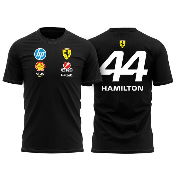 Camiseta Dry-fit Sponsorships Ferrari 2025 Lewis Hamilton #44