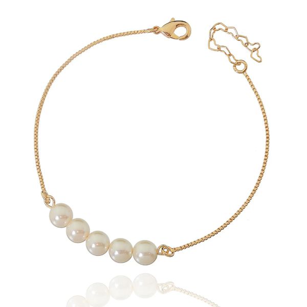 pulseira pérolas veneziana dourada